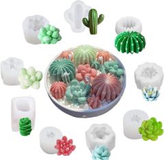 Succulent Silicone Mold,Flower Resin Mold,Succulent Silicone Mold,Flower Resin Mold,Silicone Candle Molds.3D Cacti Candle Mold Silicone for Scented Candles Soaps Making, Wax, Resin Casting,Soap Cake Dessert Mousse Mold
