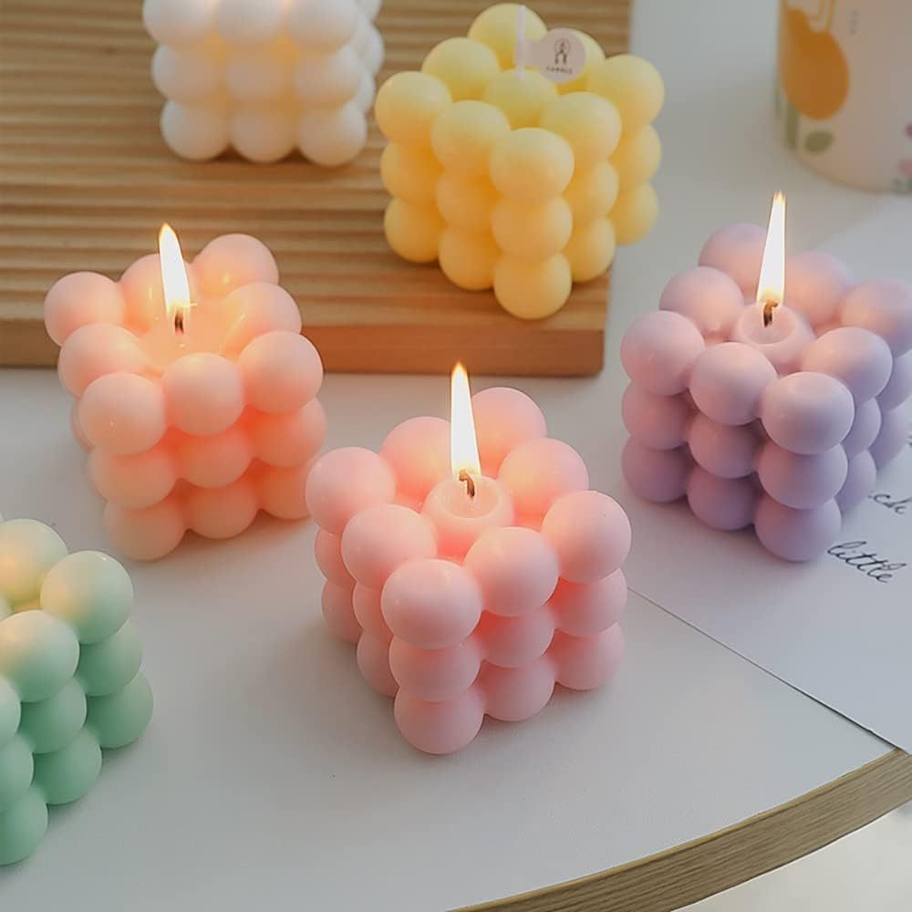 Silicone Candle Molds Set for Candle Making,Silicone Candle Molds Set for Candle Making, Yarn Ball Bubble Candle Mold, 3D Rose Silicone Mold, Cake Mold for Baking Desser, Silicone Mold for Soy Wax, Soap, DIY Scented Candle
