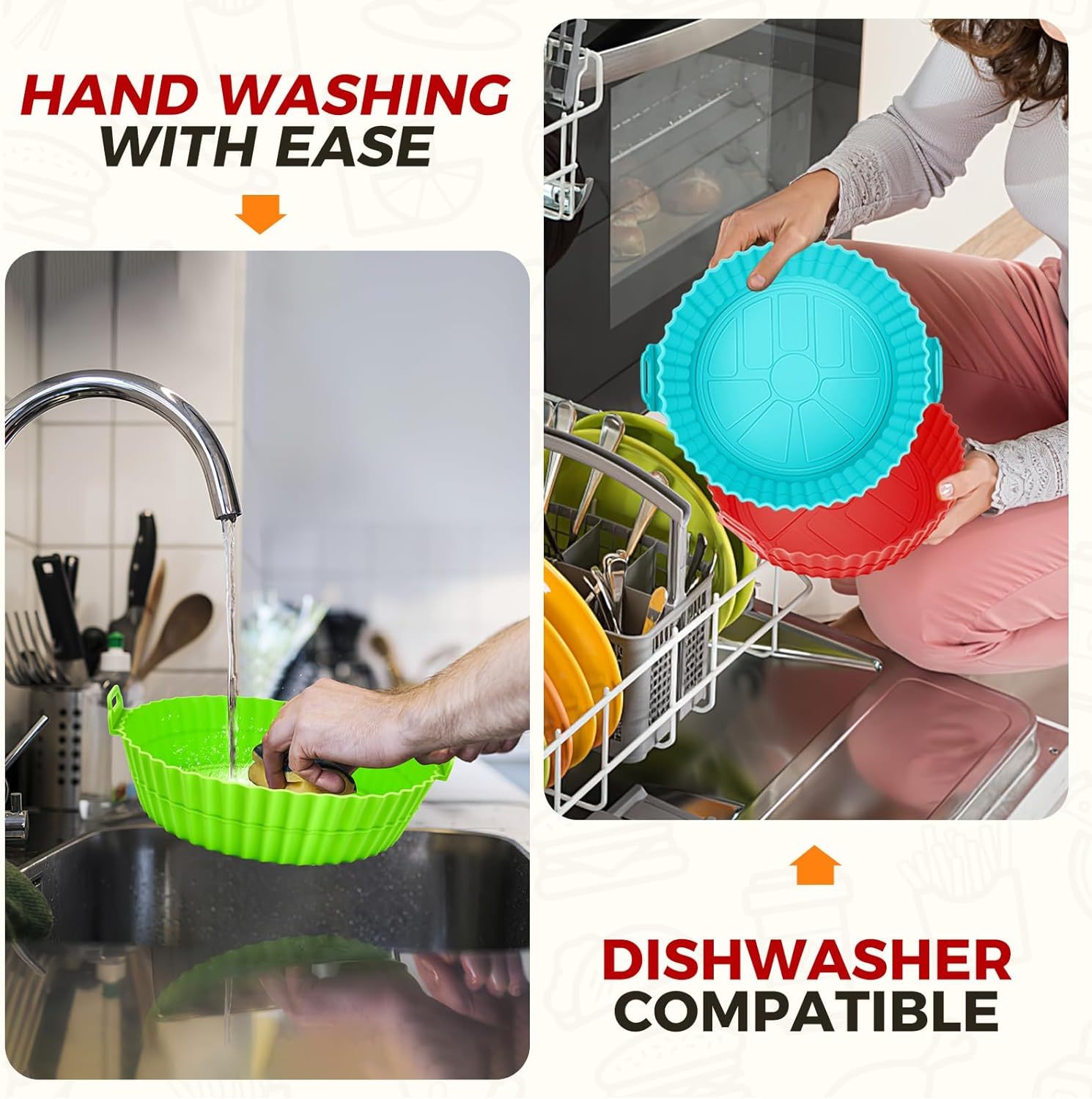Air Fryer Silicone Liners 8inch,Air Fryer Silicone Liners 8inch Air Fryer Silicone Pot Reusable Food Grade Silicone Airfryer Liners Baking best silicone liners for air fryer, chefman air fryer liners,