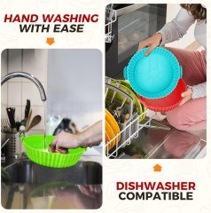 Air Fryer Silicone Liners 8inch,Air Fryer Silicone Liners 8inch Air Fryer Silicone Pot Reusable Food Grade Silicone Airfryer Liners Baking best silicone liners for air fryer, chefman air fryer liners,
