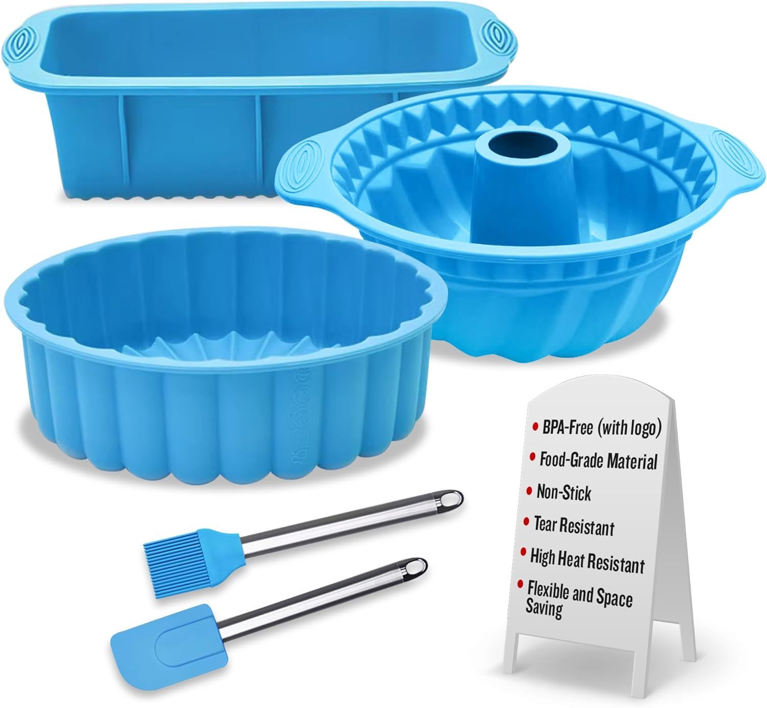 Silicone Bundt Cake Pan Nonstick,Silicone Bundt Cake Pan Nonstick - Bundt Pan Nonstick Bakeware Sets - Silicone Cake Molds - Silicone Pans for Baking - bakeware set,  bakeware baking set,    best bakeware set, bakeware pan set