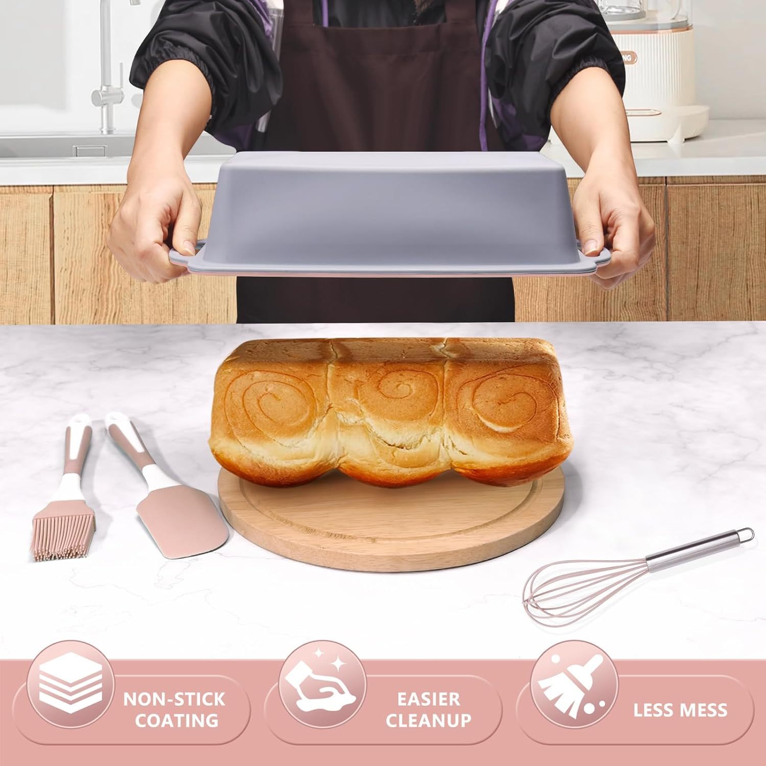 Silicone Bakeware Sets,Silicone Bakeware Sets, Silicone Baking Pans Set, Baking Set, Bundt Cake Pan Set, Muffin Pan with Silicone Spatulas Pastry Brush Oven Mitts Whisk, Silicone Baking Pan Set for Cheesecake， non stick bakeware set,  bakeware silicone set, good bakeware set