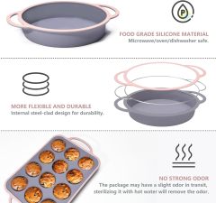 Silicone Bakeware Sets,Silicone Bakeware Sets, Silicone Baking Pans Set, Baking Set, Bundt Cake Pan Set, Muffin Pan with Silicone Spatulas Pastry Brush Oven Mitts Whisk, Silicone Baking Pan Set for Cheesecake， non stick bakeware set,  bakeware silicone set, good bakeware set