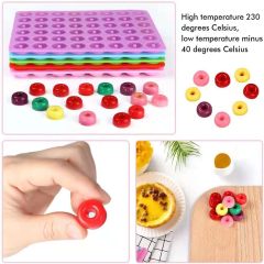 Silicone Nonstick Ring Gummy Candy Molds,Donut Candy Mold,Silicone Nonstick Ring Gummy Candy Molds for Chocolate Jelly Ice Cube Candy Pralines Caramels Ganache Snacks， Baking Candy Cake Decoration