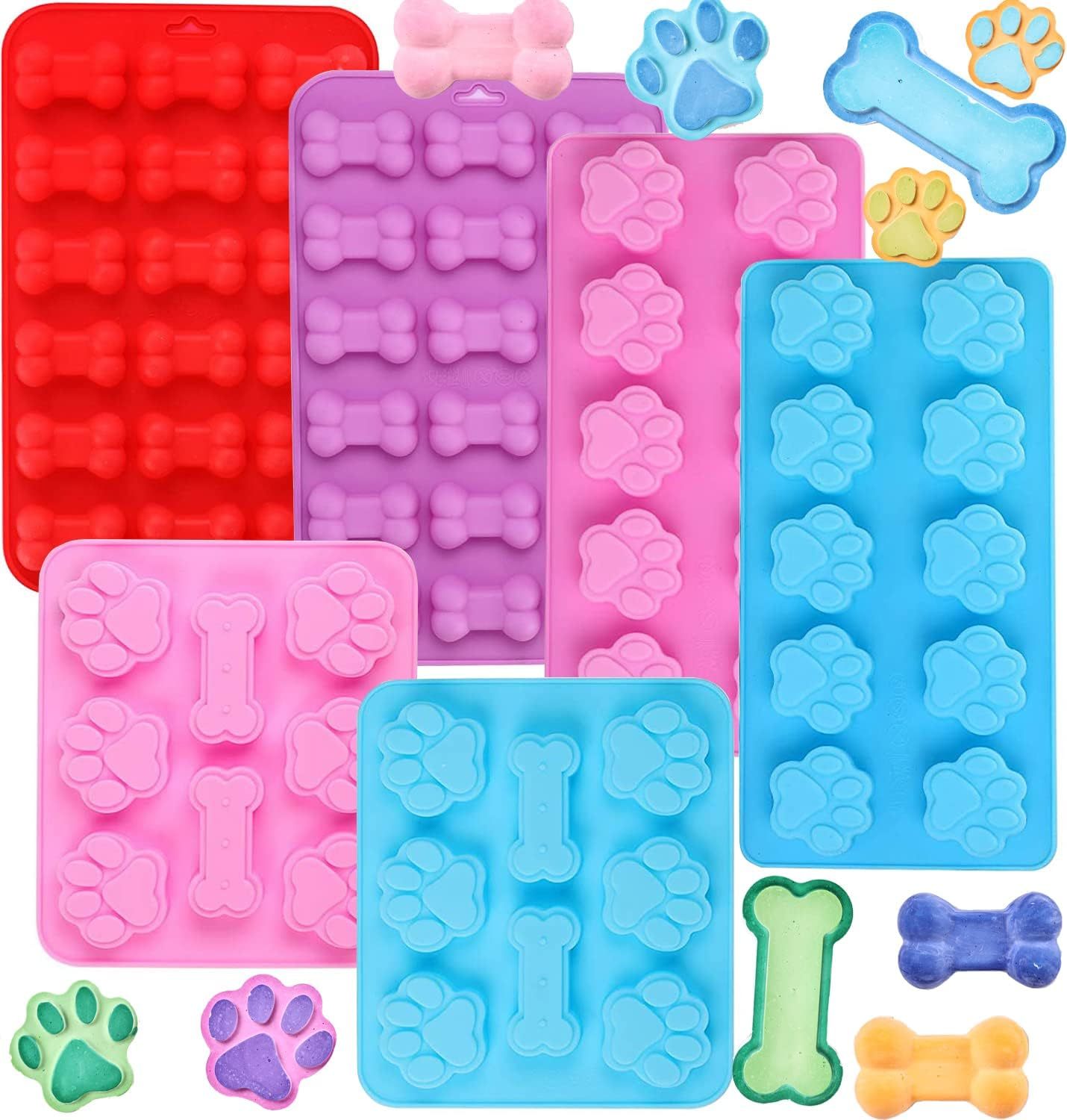 Dog Paw and Bone Silicone Molds for Chocolate,Puppy Dog Paw and Bone Silicone Molds for Chocolate, Candy, Jelly, Ice Cube, Dog Treats