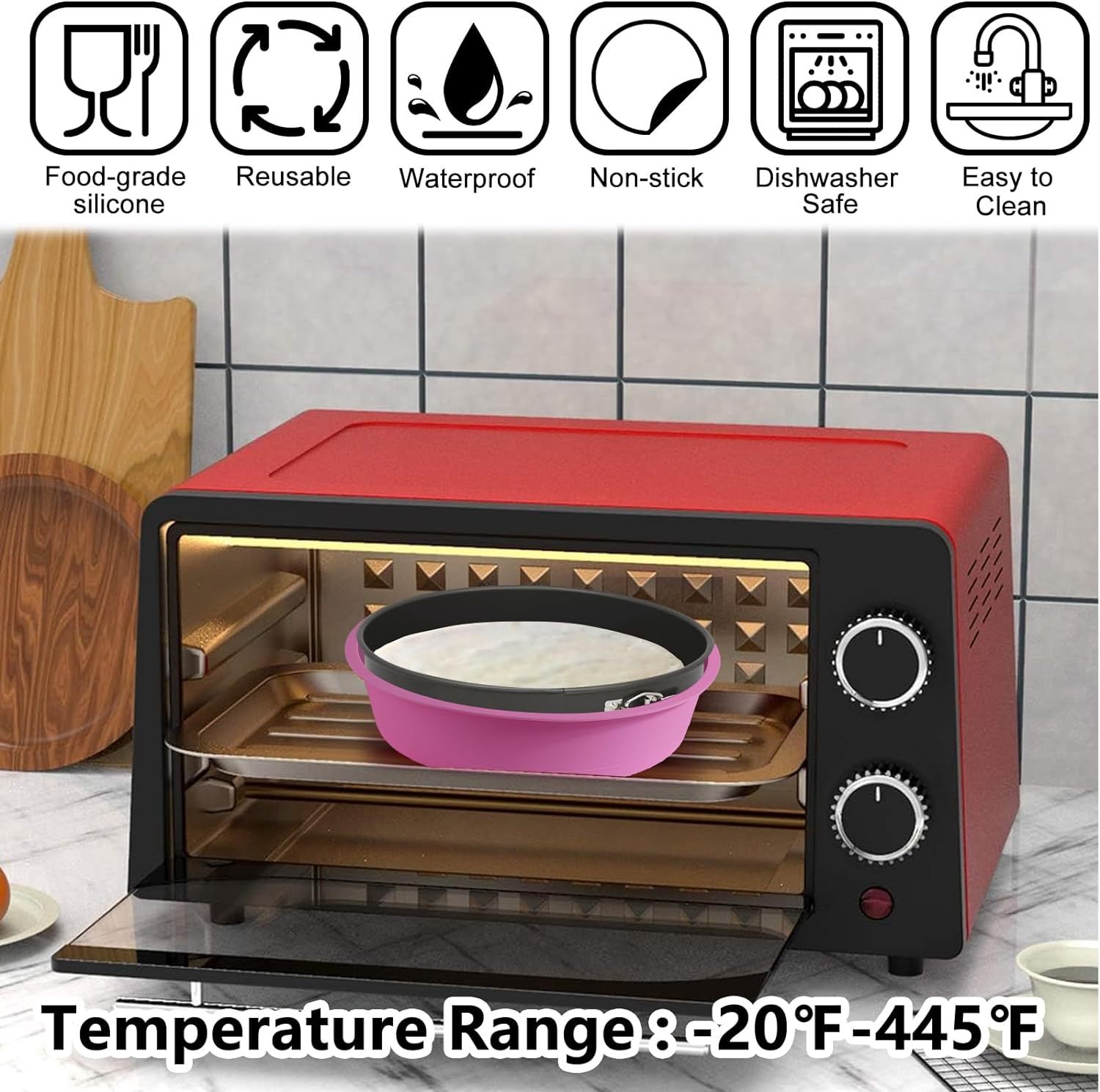 Silicone Cheesecake Pan,Cheesecake Pan Protector for 9,9.5,10 Inch Round Springform Pan,Silicone Cheesecake Water Bath Pan,Preventing Water from Entering the Spring Form Pans,Springform Pans Accessories