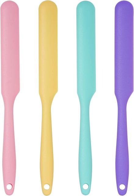 Silicone Spatula,Silicone Spatula Heat Resistant Cake Cream Butter Spatulas Mixing Batter Scraper Non-Stick Flexible Baking Cooking Tool 4 Colors