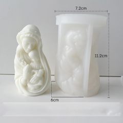Maria Silicone Mold Mary and Jesus Mold,Maria Mold Mary and Jesus Mold Nativity Scene Mold Resin Casting Mold Soap Making Molds Silicone Mold for Candle Home Decorate Mold Candle Making Mold 3D Animal Mold