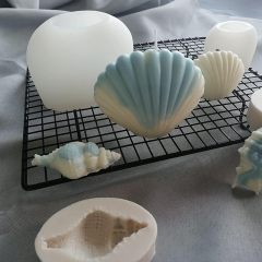 Shell silicone mold Conch Resin Mold,4 Pack Shell Mold Shell silicone mold Conch Resin Mold Sea Shell Silicone Mold For Candles Soap Mold Candle Making Mold