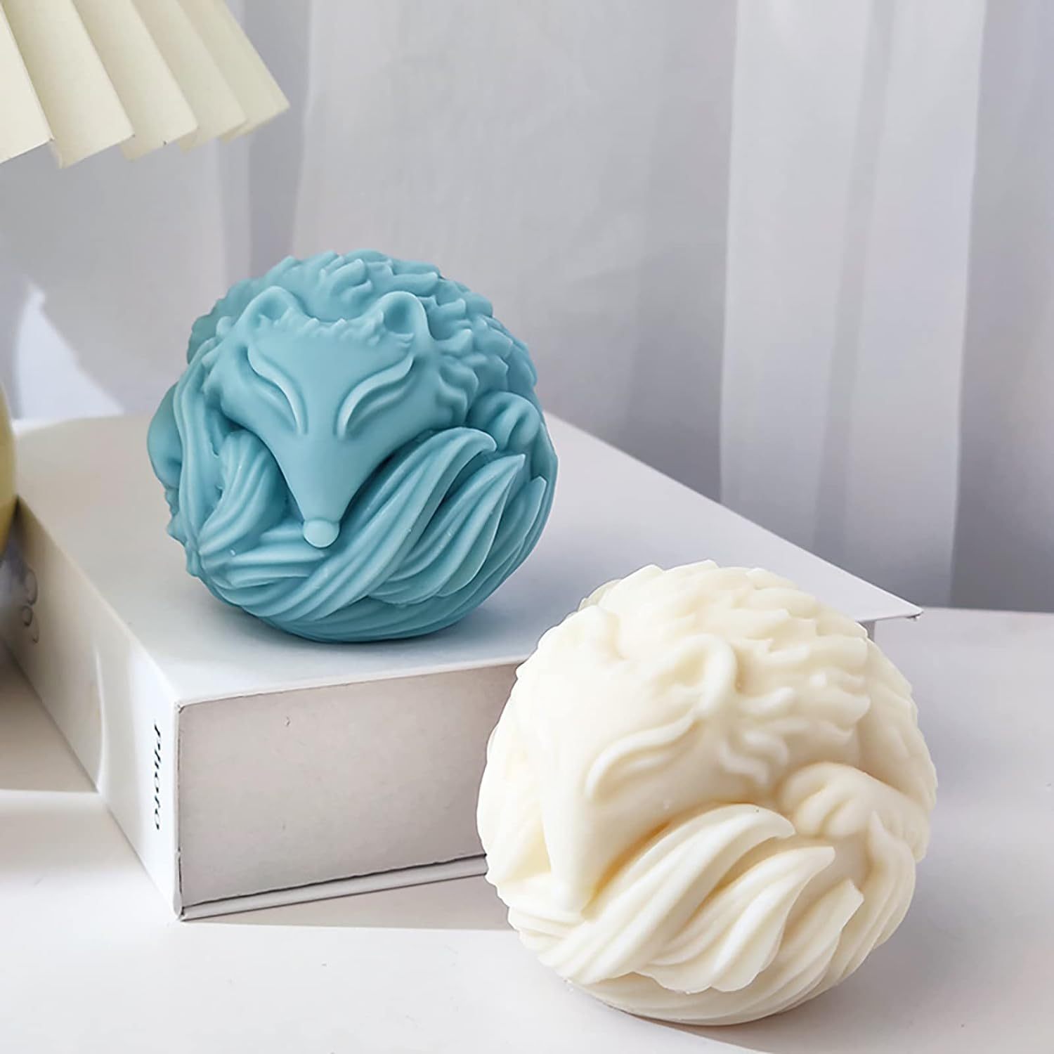 Silicone Mold 3D Fox Candle Mold,Fox Mold Ball Shape Fox Resin Mold Silicone Mold 3D Fox Candle Mold Animal Resin Mold 3D Candle Mold Silicone Mold for Resin Candle Mold Fox Soap Mold Soap Making Molds Candle Making Molds