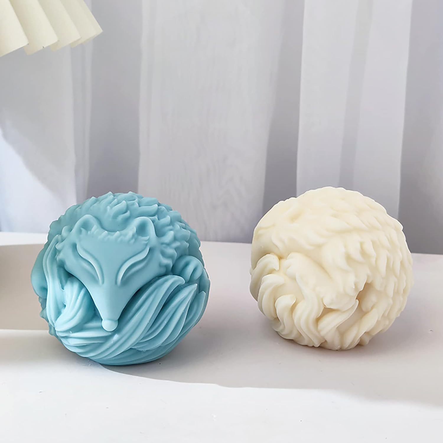 Silicone Mold 3D Fox Candle Mold,Fox Mold Ball Shape Fox Resin Mold Silicone Mold 3D Fox Candle Mold Animal Resin Mold 3D Candle Mold Silicone Mold for Resin Candle Mold Fox Soap Mold Soap Making Molds Candle Making Molds