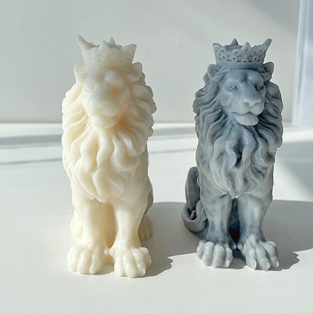 3D Crown Lion Candle Mold,3D Crown Lion Candle Mold Animal Mold Lion Soap Mold Silicone Mold for Resin Candle Mold Handmade Candle Mold Soap Mold Candle Making Mold Bubble Soap Making Molds Craft Supplies