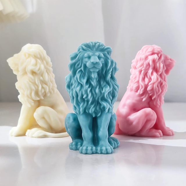 3D Crown Lion Candle Mold Animal Mold Lion Soap Mold Silicone Mold