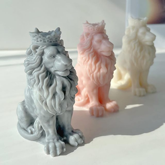 3D Crown Lion Candle Mold,3D Crown Lion Candle Mold Animal Mold Lion Soap Mold Silicone Mold for Resin Candle Mold Handmade Candle Mold Soap Mold Candle Making Mold Bubble Soap Making Molds Craft Supplies