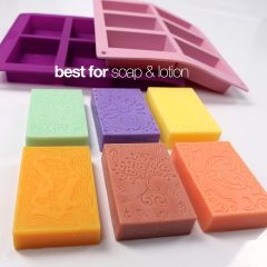 Silicone Soap Molds 6 Cavities,Silicone Soap Molds, 6 Cavities Rectangle Silicone Soap Mold for Soap Making Loaf DIY Handmade Craft,