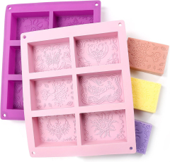 Silicone Soap Molds 6 Cavities,Silicone Soap Molds, 6 Cavities Rectangle Silicone Soap Mold for Soap Making Loaf DIY Handmade Craft,