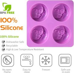 Sun & Moon Face Soap Molds,Silicone Soap Molds,Sun & Moon Face Soap Molds for Soap Making, Bath Bomb Molds for Homemade Bath Bombs,Lotion Bar,DIY Resin Making,Wax,Polymer Clay