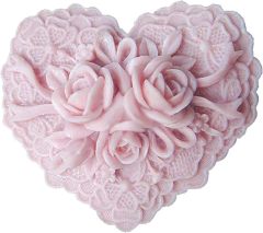 Flower Delicate Floral Heart Silicone Soap Molds,Beautiful Flower Delicate Floral Heart Silicone Soap Molds for Soap Making, Craft DIY Handmade Chocolate Candy Cake Mold