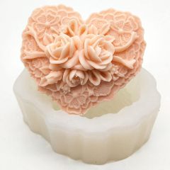 Flower Delicate Floral Heart Silicone Soap Molds,Beautiful Flower Delicate Floral Heart Silicone Soap Molds for Soap Making, Craft DIY Handmade Chocolate Candy Cake Mold