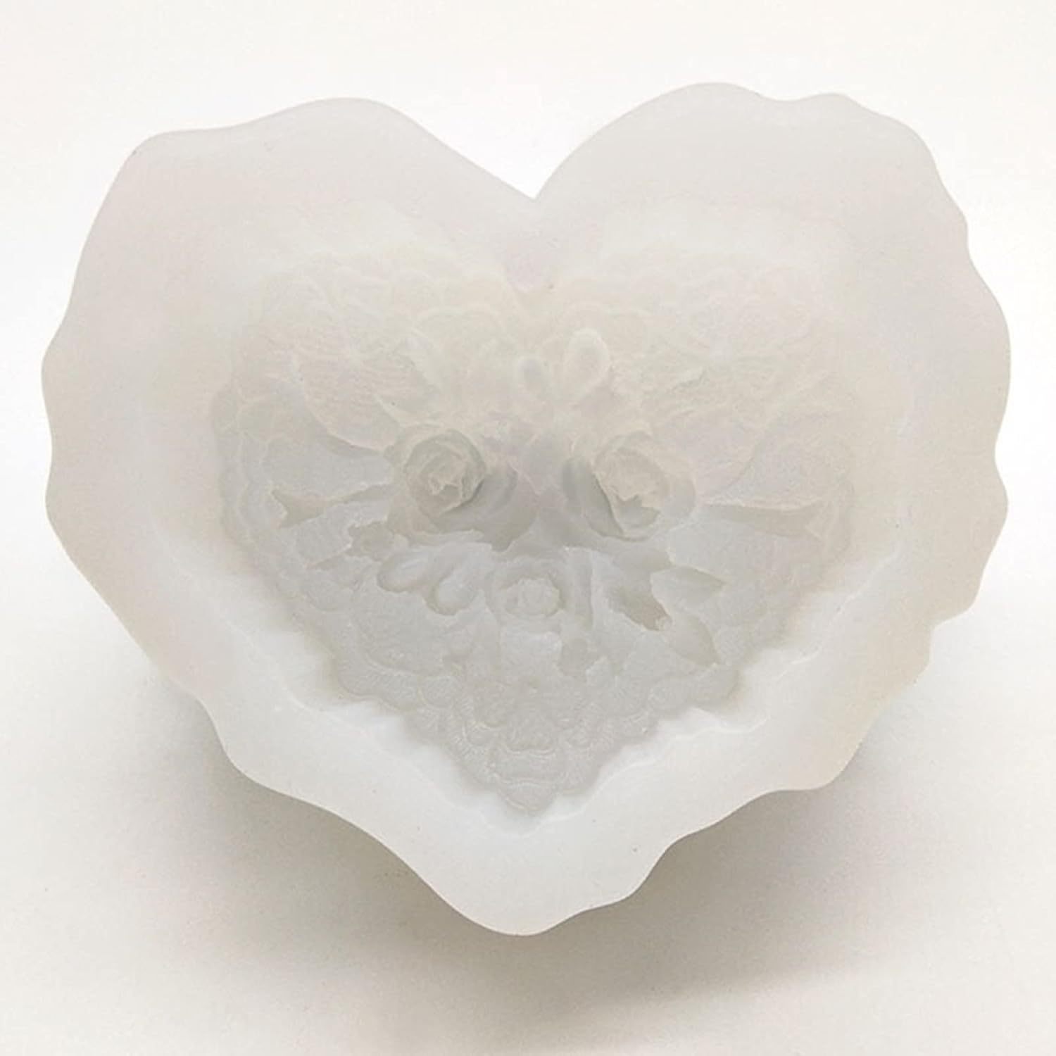 Flower Delicate Floral Heart Silicone Soap Molds,Beautiful Flower Delicate Floral Heart Silicone Soap Molds for Soap Making, Craft DIY Handmade Chocolate Candy Cake Mold