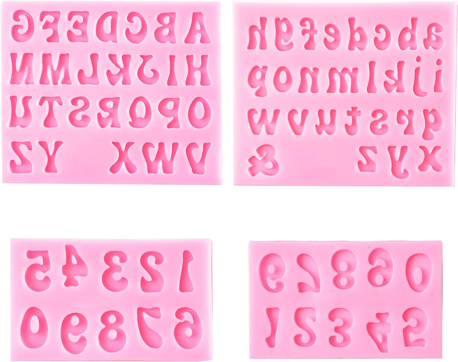 Silicone Fondant Mold Chocolate Molds,Letters Molds and Numbers Molds, Silicone Fondant Mold Chocolate Molds, 0-9 Number and 26 Letters Silicone Molds for Baking Desserts and Cake Decoration
