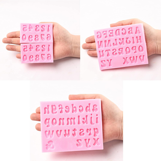 Silicone Fondant Mold Chocolate Molds,Letters Molds and Numbers Molds, Silicone Fondant Mold Chocolate Molds, 0-9 Number and 26 Letters Silicone Molds for Baking Desserts and Cake Decoration