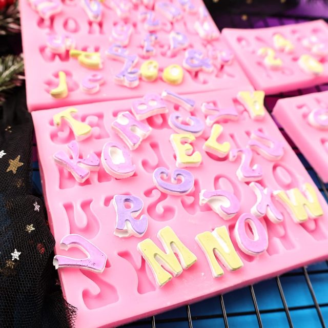 Silicone Fondant Mold Chocolate Molds,Letters Molds and Numbers Molds, Silicone Fondant Mold Chocolate Molds, 0-9 Number and 26 Letters Silicone Molds for Baking Desserts and Cake Decoration