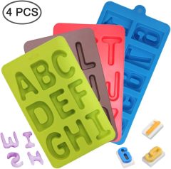 Silicone Numbers Alphabets Trays Molds,Silicone Numbers Alphabets Trays Molds, FineGood 26 letters & Numbers Candy Mould Biscuit Chocolate DIY Baking Pans Ice Cube Making Trays