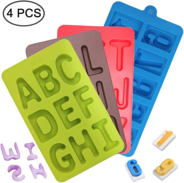 Silicone Numbers Alphabets Trays Molds,Silicone Numbers Alphabets Trays Molds, FineGood 26 letters & Numbers Candy Mould Biscuit Chocolate DIY Baking Pans Ice Cube Making Trays