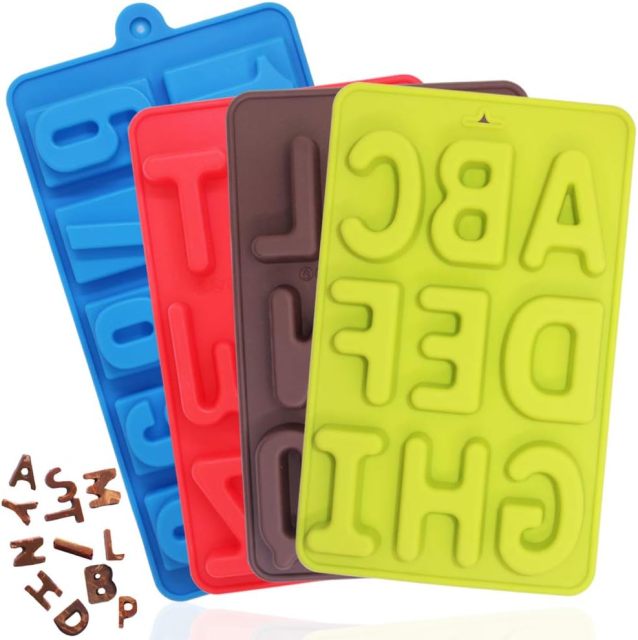 Silicone Numbers Alphabets Trays Molds,Silicone Numbers Alphabets Trays Molds, FineGood 26 letters & Numbers Candy Mould Biscuit Chocolate DIY Baking Pans Ice Cube Making Trays