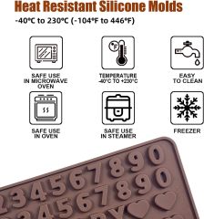 Silicone Letter Mold and Number Chocolate Molds,Silicone Letter Mold and Number Chocolate Molds - Non-Stick Letter Chocolate Mold, Made of Food Grade Silicone, BPA Free,
