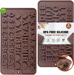 Silicone Letter Mold and Number Chocolate Molds,Silicone Letter Mold and Number Chocolate Molds - Non-Stick Letter Chocolate Mold, Made of Food Grade Silicone, BPA Free,