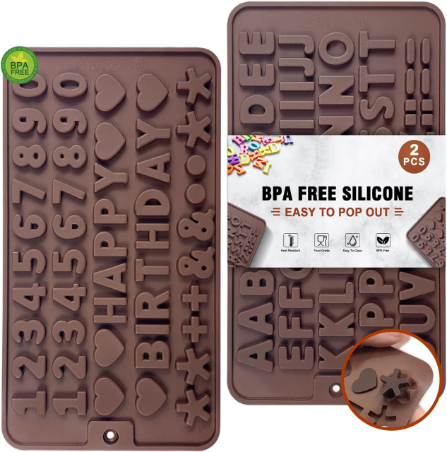 Silicone Letter Mold and Number Chocolate Molds Non-Stick Letter