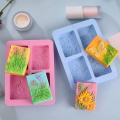 Flower Soap Silicone Mold,Flower Soap Mold Pretty Flower Soap Silicone Mould for Handmade DIY Soap Making Lotion Bars Scented Candles Resin Crafts Aromatherapy Gypsum Moulds Cake Ice Cube Molds
