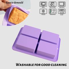 Flower Soap Mold Silicone,Flower Soap Molds Silicone-2PCS 4 Cavities Rectangle Soap Mold 3oz,Flower Shapes Silicone Molds for Soap Bath Bombs Shower Steamer Lotion Bars