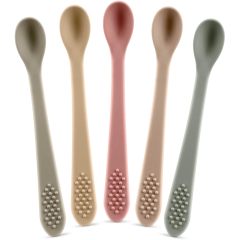 Baby Spoons First Stage Silicone Baby Spoon,Baby Spoons First Stage Silicone Baby Spoon – Self Feeding Baby Utensils – Infant Spoons First Stage Baby Feeding Spoon - Soft & Gentle on Gums - BPA Free Silicone Baby Spoons Set