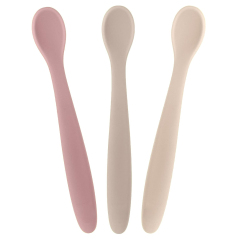 Silicone Baby Spoons,little spoon baby food - First Stage Infant Feeding Utensils With Soft-Tip, Bendable Kitchenware for Parent & Self-Feeding, Ultra-Durable, Dishwasher Safe, Travel Case, Set of 3