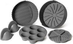 5-Pack Air Fryer Silicone Liners,5-Pack Air Fryer Silicone Liners - Include Silicone Mitts, Egg Bites Tray, Waffle Mold, Silicone Cupcake Liners, Pot,silicone baking mold baking mold