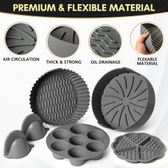 5-Pack Air Fryer Silicone Liners,5-Pack Air Fryer Silicone Liners - Include Silicone Mitts, Egg Bites Tray, Waffle Mold, Silicone Cupcake Liners, Pot,silicone baking mold baking mold