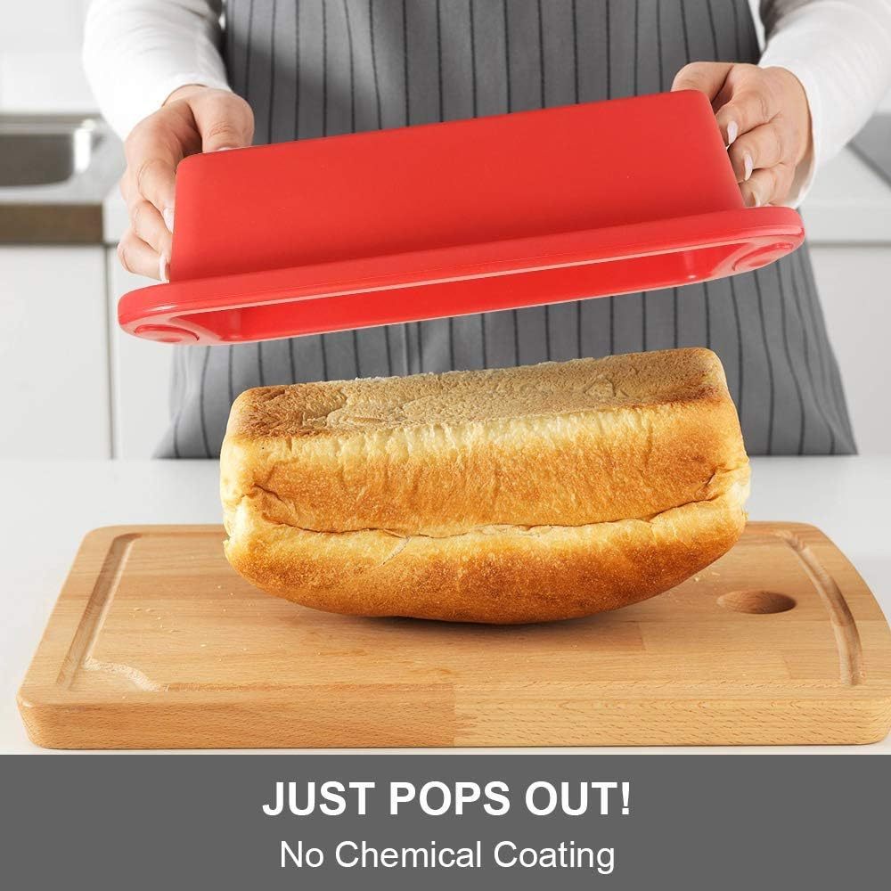 Silicone Bread and Loaf Pans,Silicone Bread and Loaf Pans - Nonstick Silicone Baking Mold for Homemade Loaf, Bread and Meatloaf - 8.9x3.7x2.5 inch