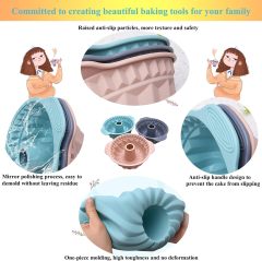 Silicone Fluted Pans Baking Molds,Silicone Fluted Pans, Non-stick with Sturdy Handle, Baking Molds, Perfect Bakeware，baking in silicone mold baking soda mold cake pop baking mold