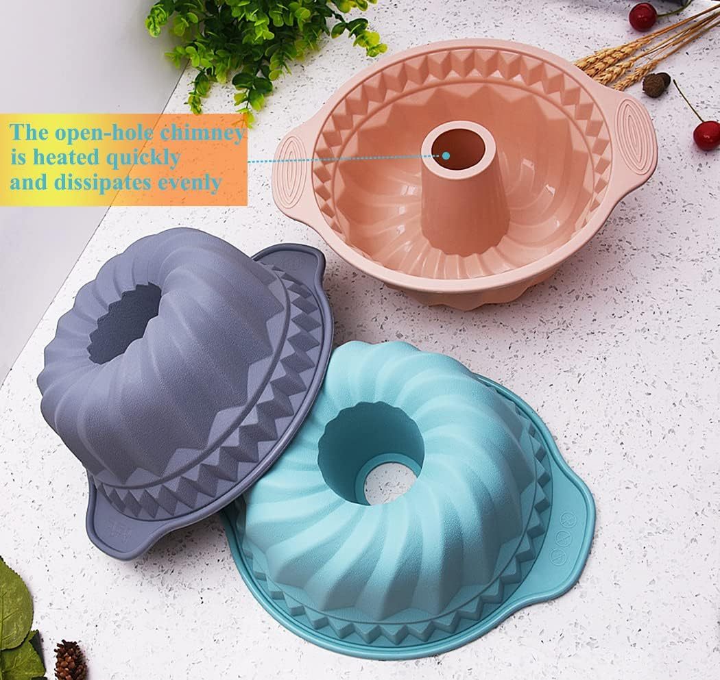 Silicone Fluted Pans Baking Molds,Silicone Fluted Pans, Non-stick with Sturdy Handle, Baking Molds, Perfect Bakeware，baking in silicone mold baking soda mold cake pop baking mold
