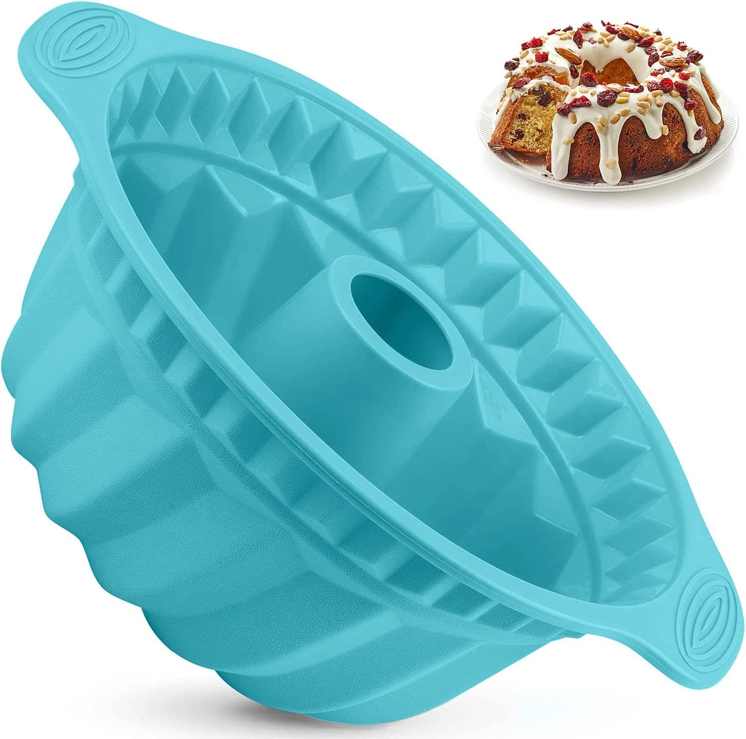 Silicone Fluted Pans Baking Molds,Silicone Fluted Pans, Non-stick with Sturdy Handle, Baking Molds, Perfect Bakeware，baking in silicone mold baking soda mold cake pop baking mold