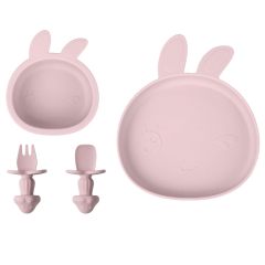 Silicone Baby Feeding Set, Suction Plate and Bowl, Self Feeding Spoons,Baby Led Weaning Supplies, Silicone Baby Feeding Set, Suction Plate and Bowl, Self Feeding Spoons, First Stage Food Set, Baby feeding Dishes, Infant Eating Utensils for 6+ Months