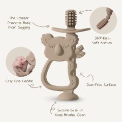Kangde Teething Toy,Kangde Teething Toy, Safe & Easy to Hold BPA Free Silicone Teethers, 360° Baby Toothbrush with Suction Base, Teether Toys Best for Babies 6-12 Months