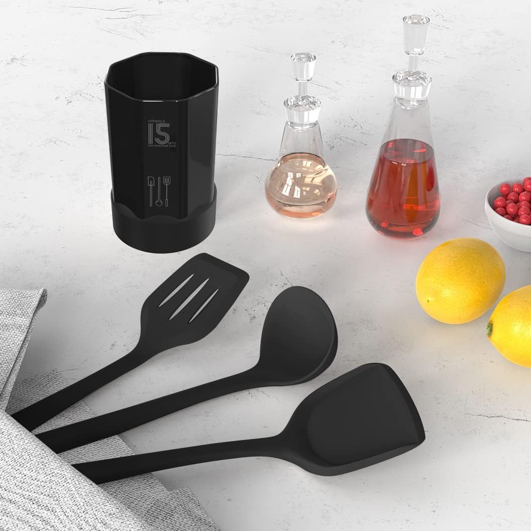 Silicone Cooking Utensils Set \,Silicone Cooking Utensils Set - 446°F Heat Resistant Kitchen Utensils,Turner Tongs,Spatula,Spoon,Brush,Whisk,Kitchen Utensil Gadgets Tools Set for Nonstick Cookware,Dishwasher Safe (BPA Free)