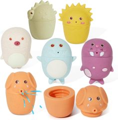 Mold Free Bath Toys for Babies 6-12 Months,Mold Free Bath Toys for Babies 6-12 Months, 6Pcs Silicone Ocean Animals Bathtub Float Bath Toys, Easy to Clean Water Table Toys Toddler