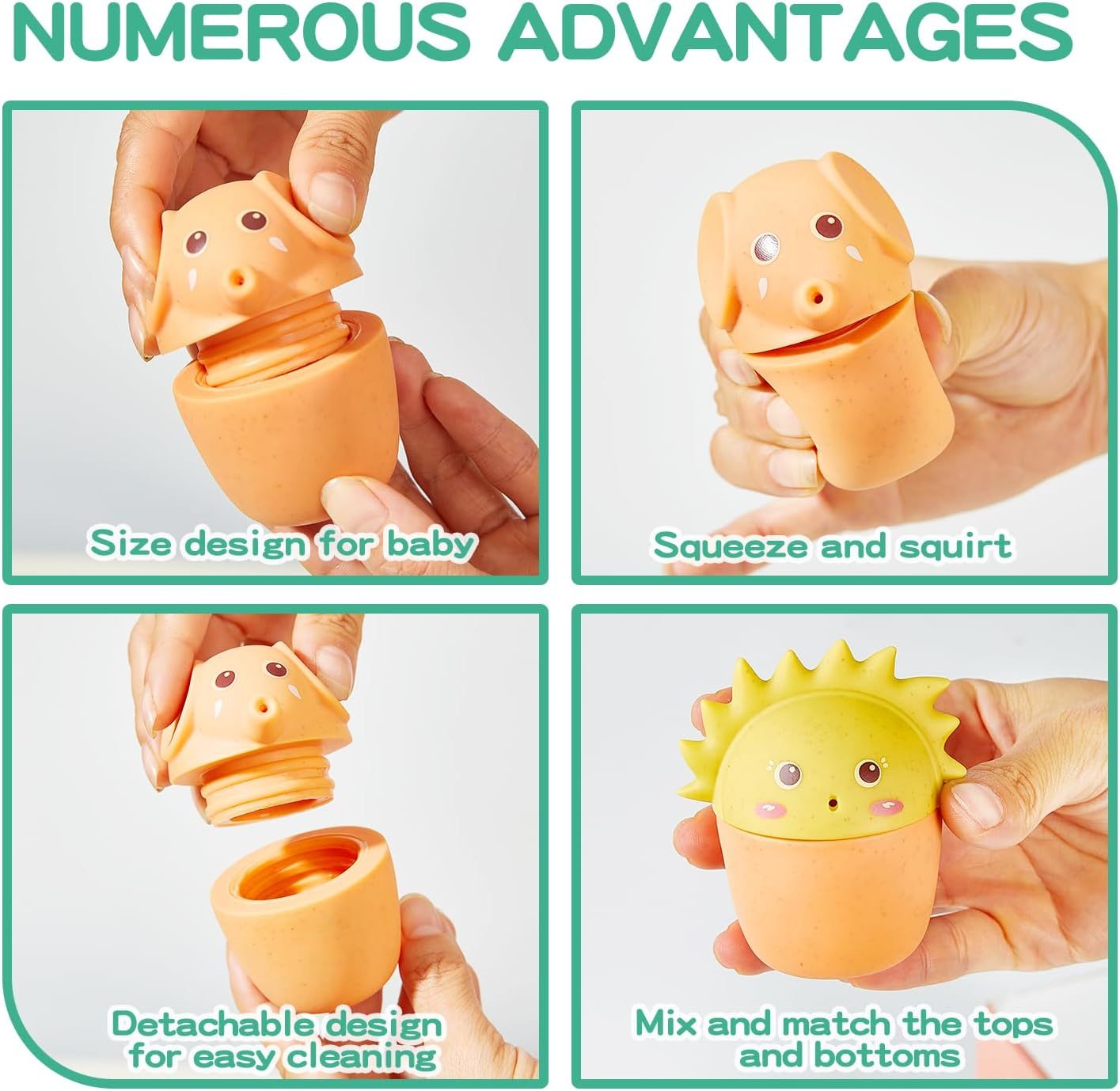 Mold Free Bath Toys for Babies 6-12 Months,Mold Free Bath Toys for Babies 6-12 Months, 6Pcs Silicone Ocean Animals Bathtub Float Bath Toys, Easy to Clean Water Table Toys Toddler