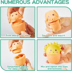 Mold Free Bath Toys for Babies 6-12 Months,Mold Free Bath Toys for Babies 6-12 Months, 6Pcs Silicone Ocean Animals Bathtub Float Bath Toys, Easy to Clean Water Table Toys Toddler