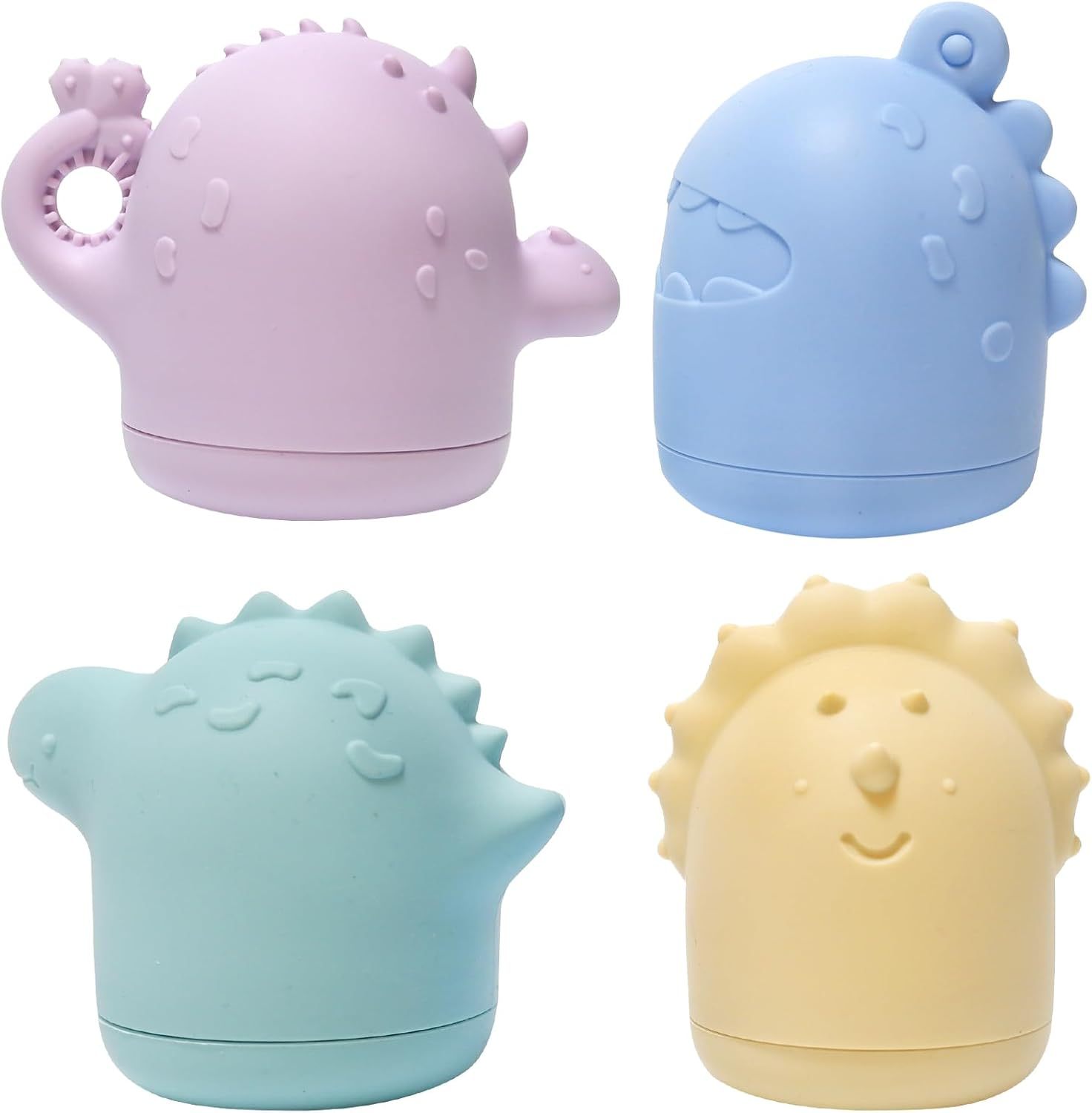 4 Pack Silicone Squirting Bath Toy for Baby,Mold Free Bath Toys for Babies 6-12 Months, 4 Pack Silicone Squirting Bath Toy for Baby, Water Pool Toys for Toddlers 1-3, Non Toxic Infant Bathtub Toy, Dishwasher Safe